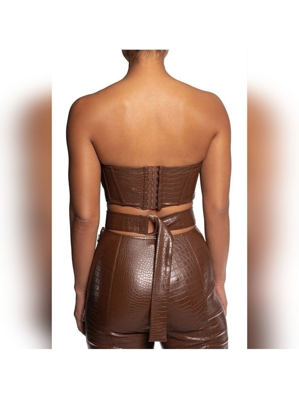 Jluxlabel Croc Embossed Faux Leather Pants